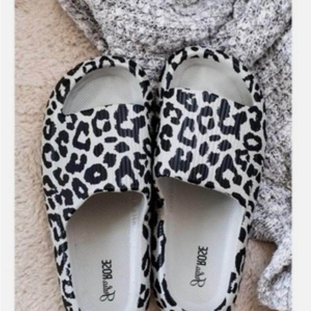 Leopard Print Slide Sandals